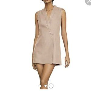 BCBGMAXAZRIA Bare pink faux leather wrap short dress